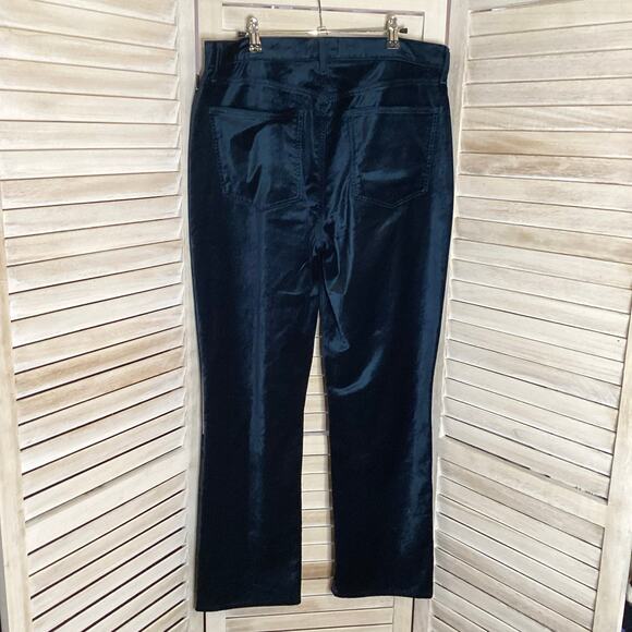 Agolde Deep Teal Green Soft Velvet High Rise Stovepipe Jeans Pants 30 - Picture 8 of 11
